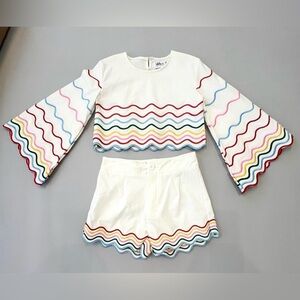 Lola + the Boys Rainbow Wave Short Set Girls size 10